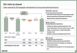 Geox Q1 2025 Report: Online Sales Increase by 4.6% Amidst Overall Revenue Drop