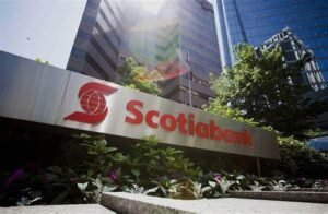 Scotiabank’s profits fall short of forecasts, yet stock rises slightly.